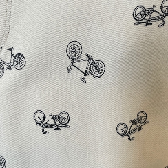 Paige Kylie Cropped Bicycle Print Cruiser Skinny Jeans Taupe Size 30 - Picture 11 of 16